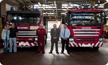 Sandra, Mike, Walter, Ronnie and Scott at Cowcaddens Workshops